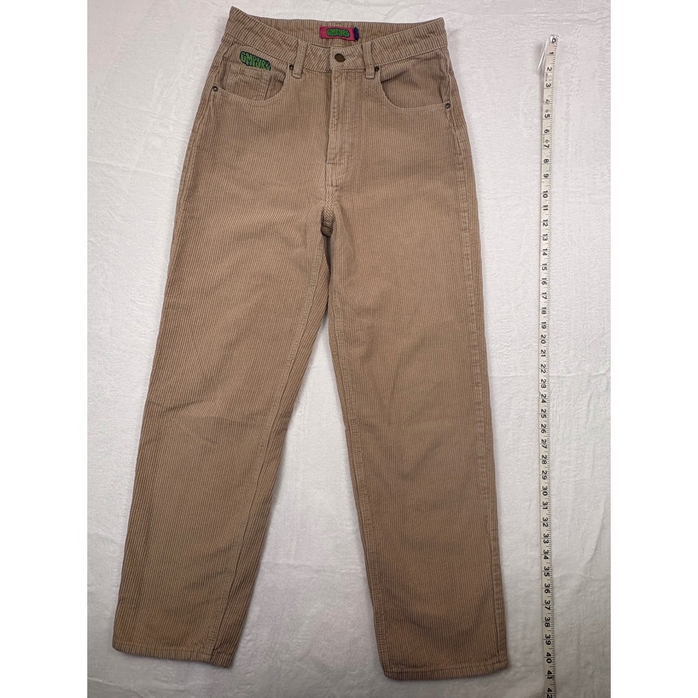 Empyre Tan Corduroy Straight Leg Pants Khaki High Waisted Skate Size 4 Womens